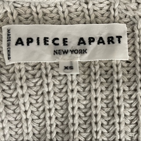 Apiece Apart Astro V Neck Knit Sweater Balloon Sleeves In Gray Marl Size XS - Picture 16 of 16